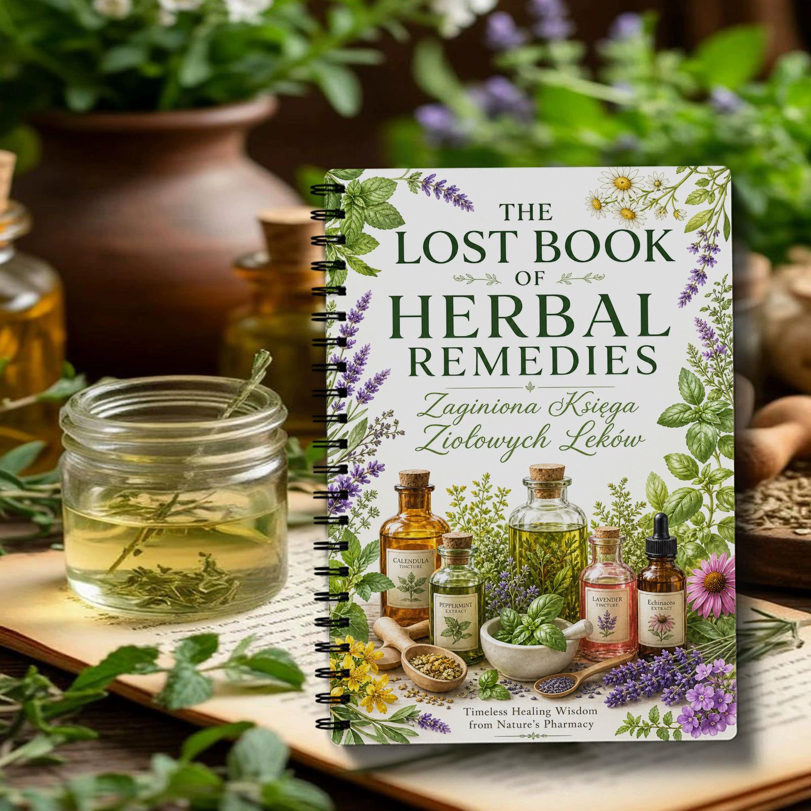 Herbal Wellness For You - Kräuterheilmittel Spiralnotizbuch Polnische Ausgabe Notizbuch für