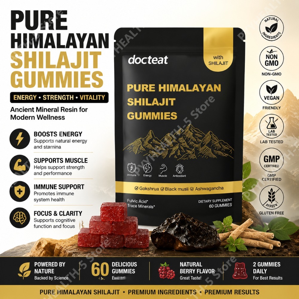 Herbal Wellness For You - Docteat Reine Himalaya-Shilajit-Gummis mit Ashwagandha Natürliches
