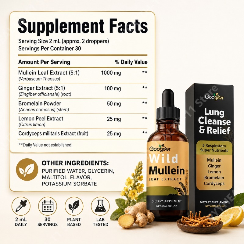 Mullein Flüssig-Tropfen Kräute – Herbal Wellness For You Bewertung und Preis