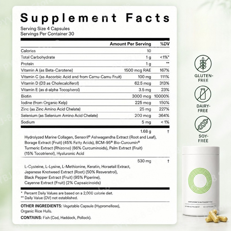 120 Stück Frauen-Haarwuchskaps – Herbal Wellness For You Bewertung und Preis